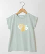 KJKGU07029 a.v.v KIDS(アー・ヴェ・ヴェ) [160]トゥインクルスパンコールアソートＴシャツ ミント