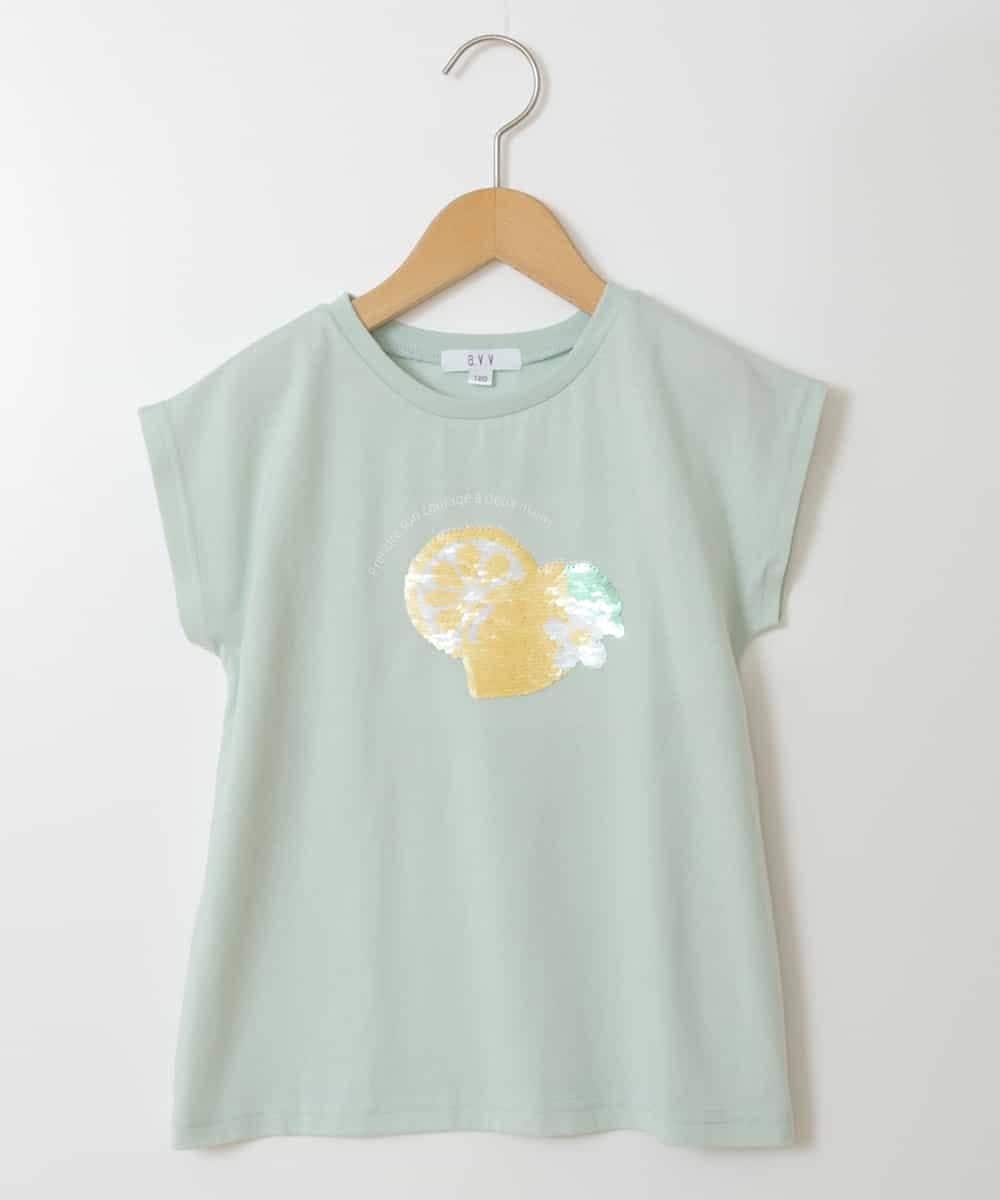 KJKGU07029 a.v.v KIDS(アー・ヴェ・ヴェ) [160]トゥインクルスパンコールアソートＴシャツ ミント