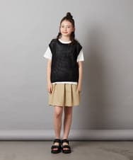 KJKGV01039 a.v.v KIDS(アー・ヴェ・ヴェ) [100-130]【2点セット】メッシュ編みニットベストセット ホワイト