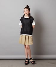 KJKGV01039 a.v.v KIDS(アー・ヴェ・ヴェ) [100-130]【2点セット】メッシュ編みニットベストセット ホワイト
