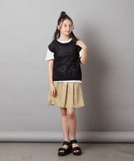 KJKGV01039 a.v.v KIDS(アー・ヴェ・ヴェ) [100-130]【2点セット】メッシュ編みニットベストセット ホワイト