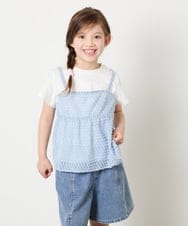 KJKHD64039 a.v.v KIDS(アー・ヴェ・ヴェ) [130-160]シアージャカードキャミドッキングトップス ライトブルー