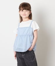 KJKHD64039 a.v.v KIDS(アー・ヴェ・ヴェ) [130-160]シアージャカードキャミドッキングトップス ライトブルー