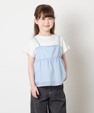 KJKHD64039 a.v.v KIDS(アー・ヴェ・ヴェ) [130-160]シアージャカードキャミドッキングトップス ライトブルー