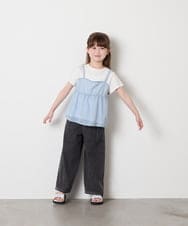 KJKHD64039 a.v.v KIDS(アー・ヴェ・ヴェ) [130-160]シアージャカードキャミドッキングトップス ライトブルー
