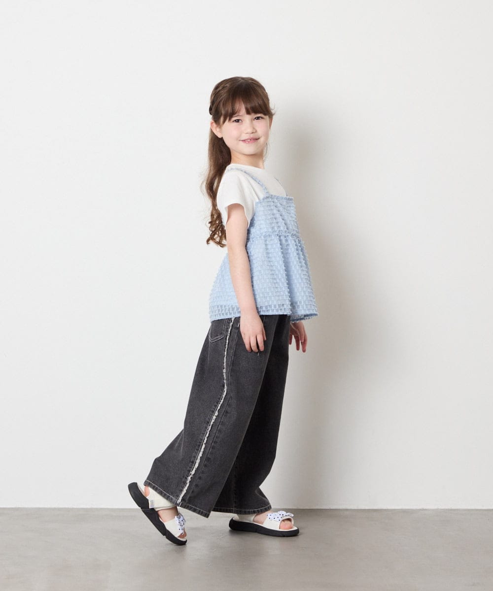 KJKHD64039 a.v.v KIDS(アー・ヴェ・ヴェ) [130-160]シアージャカードキャミドッキングトップス ライトブルー