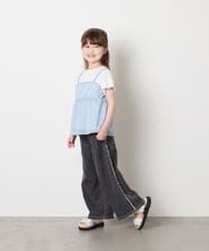 KJKHD64039 a.v.v KIDS(アー・ヴェ・ヴェ) [130-160]シアージャカードキャミドッキングトップス ライトブルー