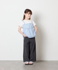 KJKHD64039 a.v.v KIDS(アー・ヴェ・ヴェ) [130-160]シアージャカードキャミドッキングトップス ライトブルー