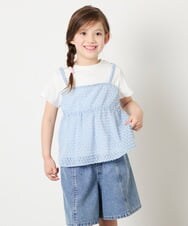 KJKHD64039 a.v.v KIDS(アー・ヴェ・ヴェ) [130-160]シアージャカードキャミドッキングトップス ライトブルー