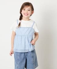KJKHD64039 a.v.v KIDS(アー・ヴェ・ヴェ) [130-160]シアージャカードキャミドッキングトップス ライトブルー