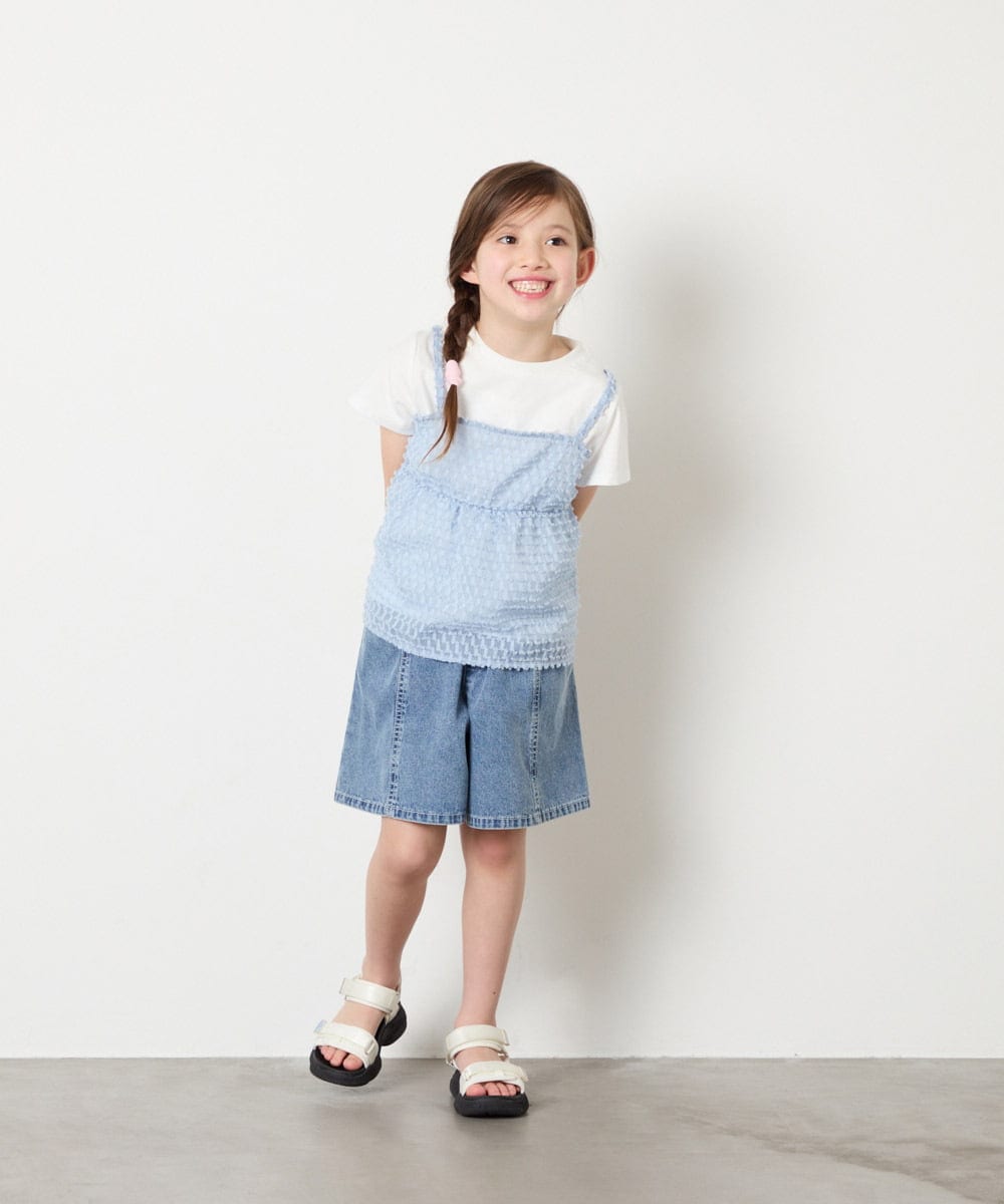 KJKHD64039 a.v.v KIDS(アー・ヴェ・ヴェ) [130-160]シアージャカードキャミドッキングトップス ライトブルー