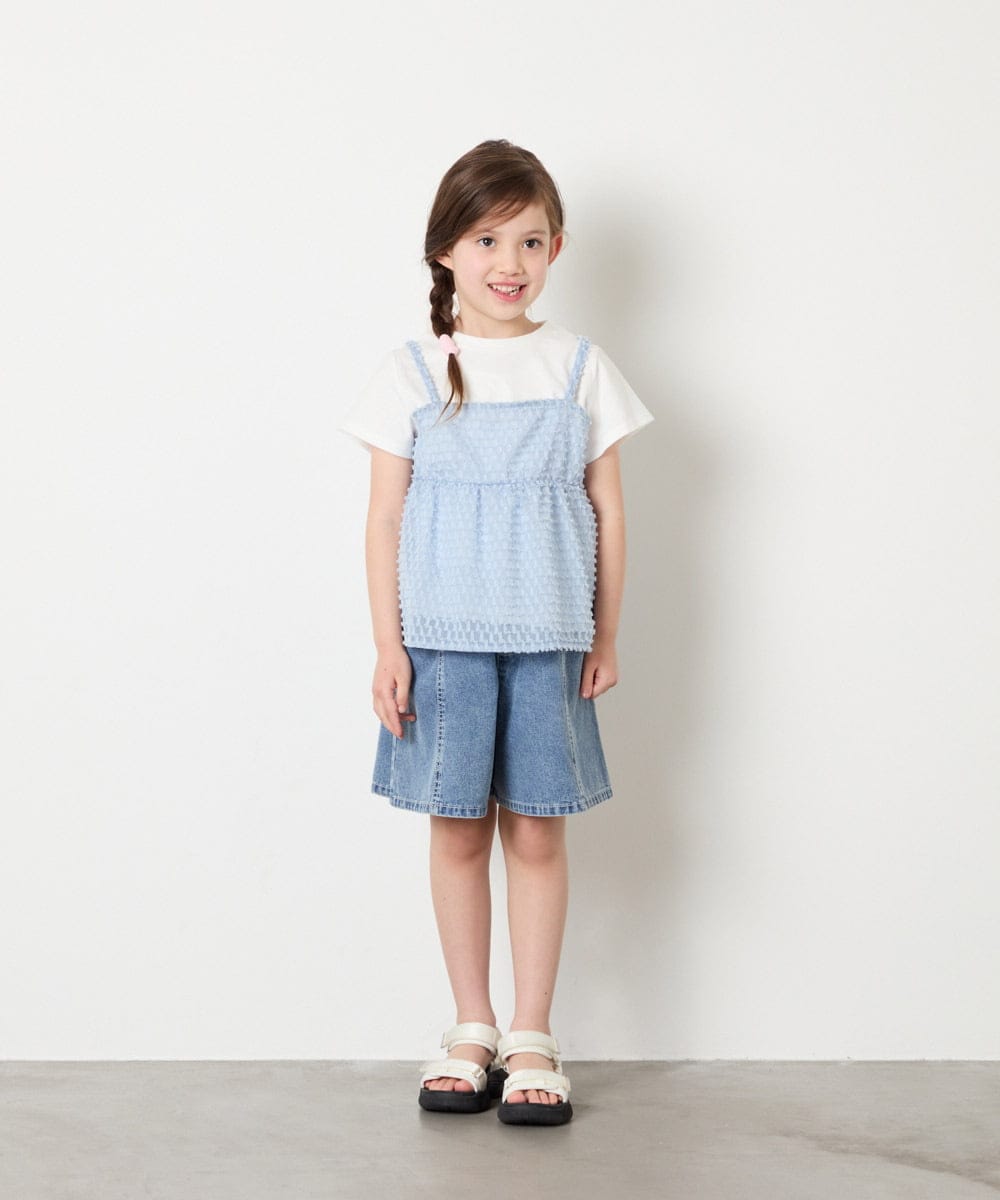 KJKHD64039 a.v.v KIDS(アー・ヴェ・ヴェ) [130-160]シアージャカードキャミドッキングトップス ライトブルー