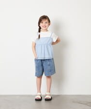 KJKHD64039 a.v.v KIDS(アー・ヴェ・ヴェ) [130-160]シアージャカードキャミドッキングトップス ライトブルー