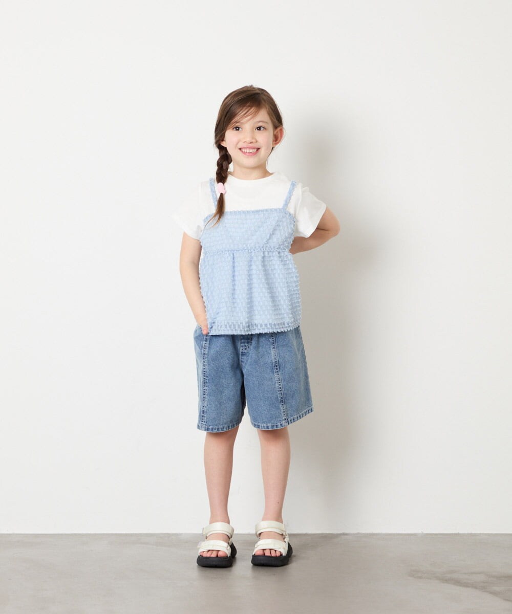 KJKHD64039 a.v.v KIDS(アー・ヴェ・ヴェ) [130-160]シアージャカードキャミドッキングトップス ライトブルー