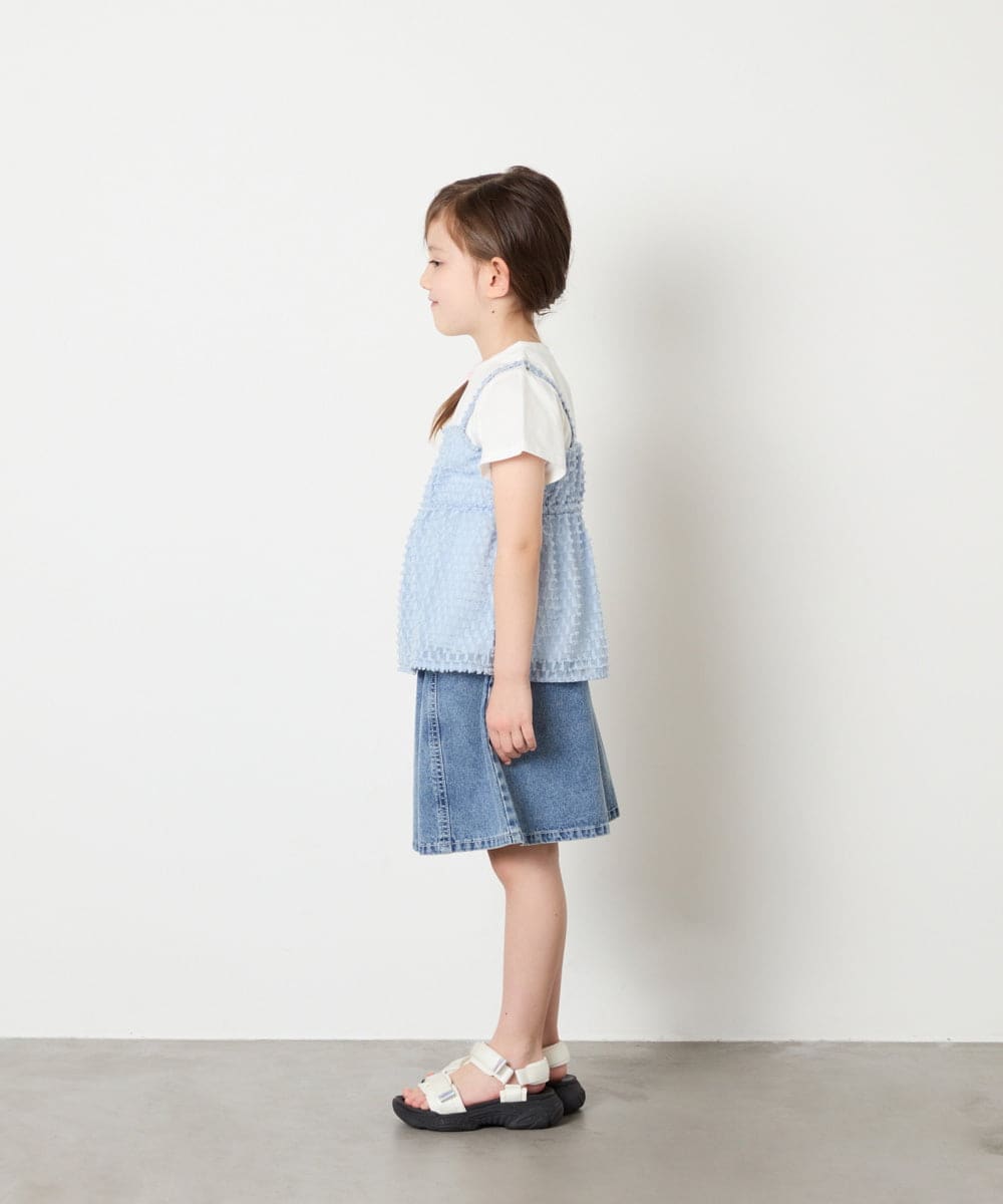 KJKHD64039 a.v.v KIDS(アー・ヴェ・ヴェ) [130-160]シアージャカードキャミドッキングトップス ライトブルー