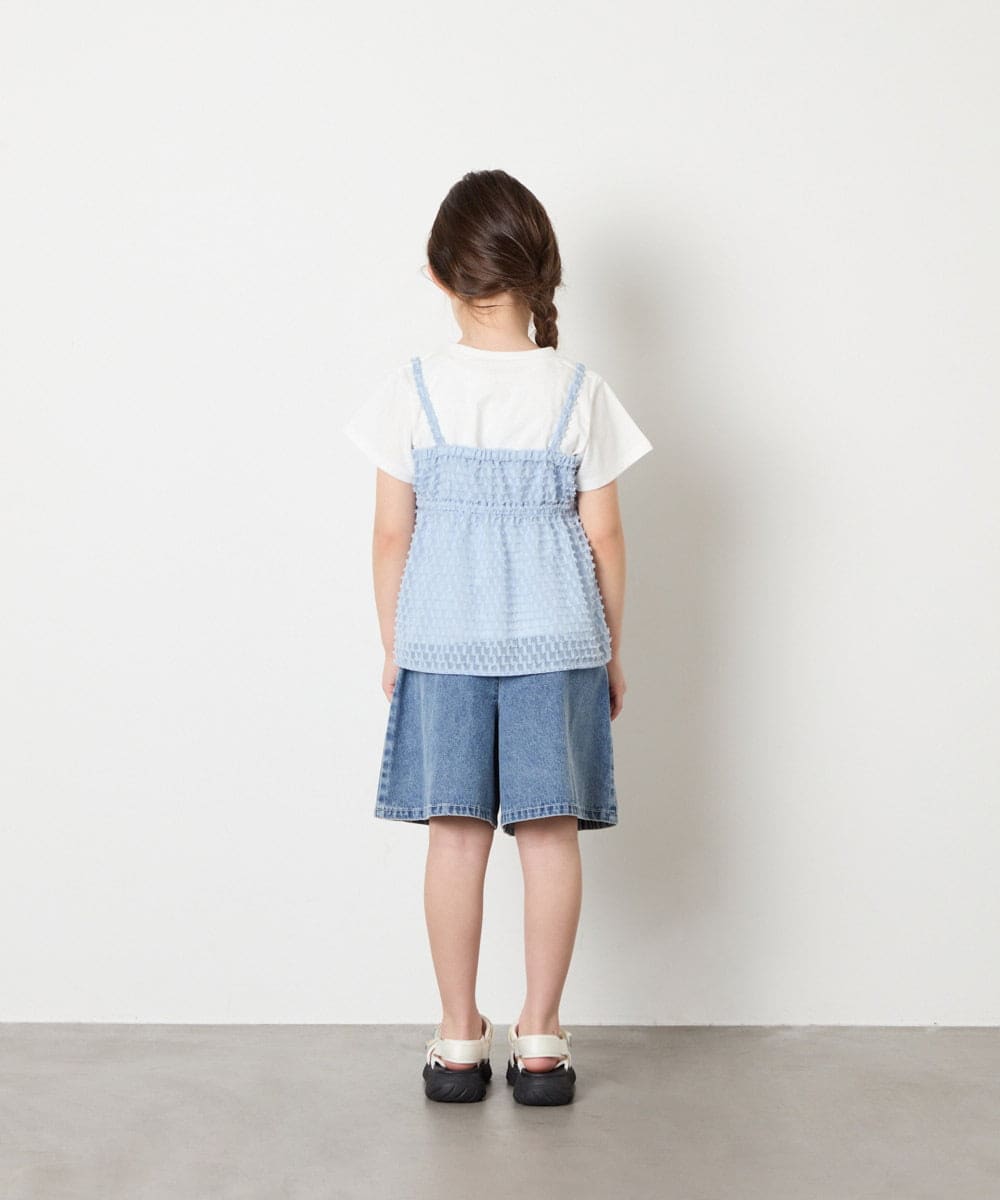 KJKHD64039 a.v.v KIDS(アー・ヴェ・ヴェ) [130-160]シアージャカードキャミドッキングトップス ライトブルー