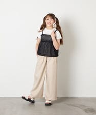 KJKHD64039 a.v.v KIDS(アー・ヴェ・ヴェ) [130-160]シアージャカードキャミドッキングトップス ブラック
