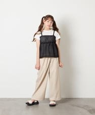 KJKHD64039 a.v.v KIDS(アー・ヴェ・ヴェ) [130-160]シアージャカードキャミドッキングトップス ブラック