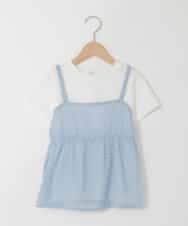 KJKHD64039 a.v.v KIDS(アー・ヴェ・ヴェ) [130-160]シアージャカードキャミドッキングトップス ライトブルー