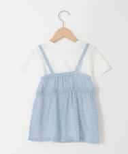 KJKHD64039 a.v.v KIDS(アー・ヴェ・ヴェ) [130-160]シアージャカードキャミドッキングトップス ライトブルー
