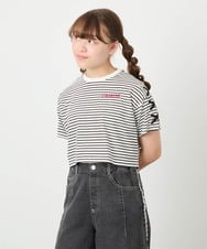 KJKHD75035 a.v.v KIDS(アー・ヴェ・ヴェ) [130-160]【冷感/UVカット】レースアップロゴTシャツ ホワイト