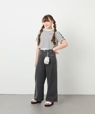 KJKHD75035 a.v.v KIDS(アー・ヴェ・ヴェ) [130-160]【冷感/UVカット】レースアップロゴTシャツ ホワイト