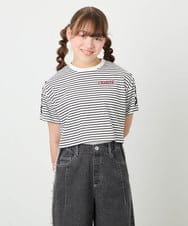 KJKHD75035 a.v.v KIDS(アー・ヴェ・ヴェ) [130-160]【冷感/UVカット】レースアップロゴTシャツ ホワイト