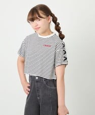 KJKHD75035 a.v.v KIDS(アー・ヴェ・ヴェ) [130-160]【冷感/UVカット】レースアップロゴTシャツ ホワイト