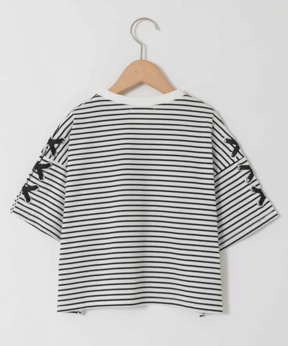 KJKHD75035 a.v.v KIDS(アー・ヴェ・ヴェ) [130-160]【冷感/UVカット】レースアップロゴTシャツ ホワイト