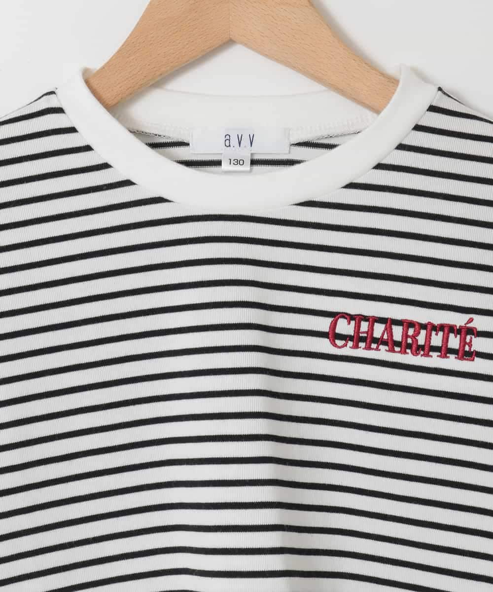 KJKHD75035 a.v.v KIDS(アー・ヴェ・ヴェ) [130-160]【冷感/UVカット】レースアップロゴTシャツ ホワイト
