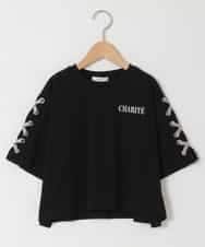 KJKHD75035 a.v.v KIDS(アー・ヴェ・ヴェ) [130-160]【冷感/UVカット】レースアップロゴTシャツ ブラック