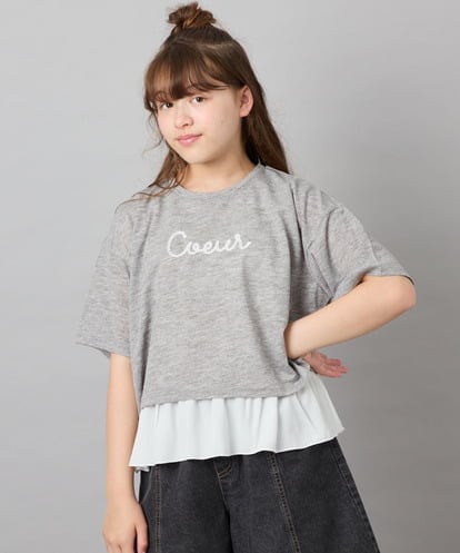 KJKHD76044 a.v.v KIDS [130-160]【冷感/UVカット】レイヤードシアーTセット