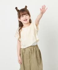 KJKHD77044 a.v.v KIDS(アー・ヴェ・ヴェ) [120-160]【冷感/洗える】レースTシャツタンク付き アイボリー