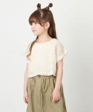 KJKHD77044 a.v.v KIDS(アー・ヴェ・ヴェ) [120-160]【冷感/洗える】レースTシャツタンク付き アイボリー