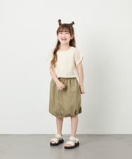 KJKHD77044 a.v.v KIDS(アー・ヴェ・ヴェ) [120-160]【冷感/洗える】レースTシャツタンク付き アイボリー