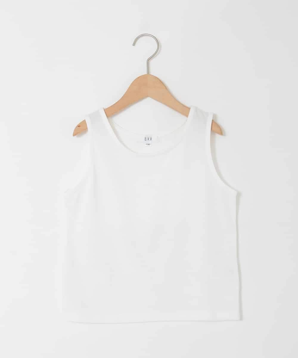KJKHD77044 a.v.v KIDS(アー・ヴェ・ヴェ) [120-160]【冷感/洗える】レースTシャツタンク付き アイボリー