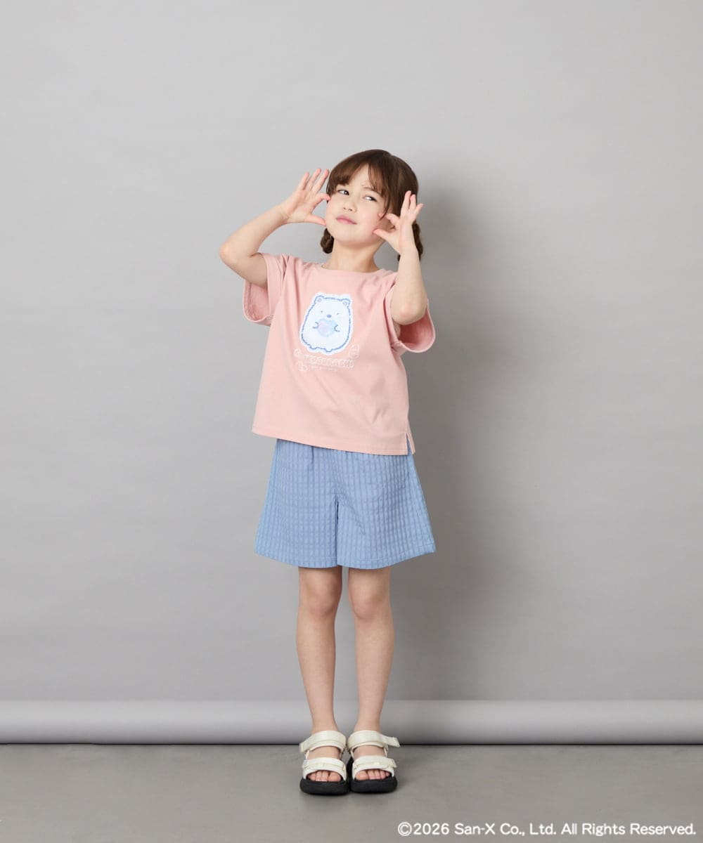 KJKHD80035 a.v.v KIDS(アー・ヴェ・ヴェ) [110-140]すみっコぐらしスパンコールT ピンク