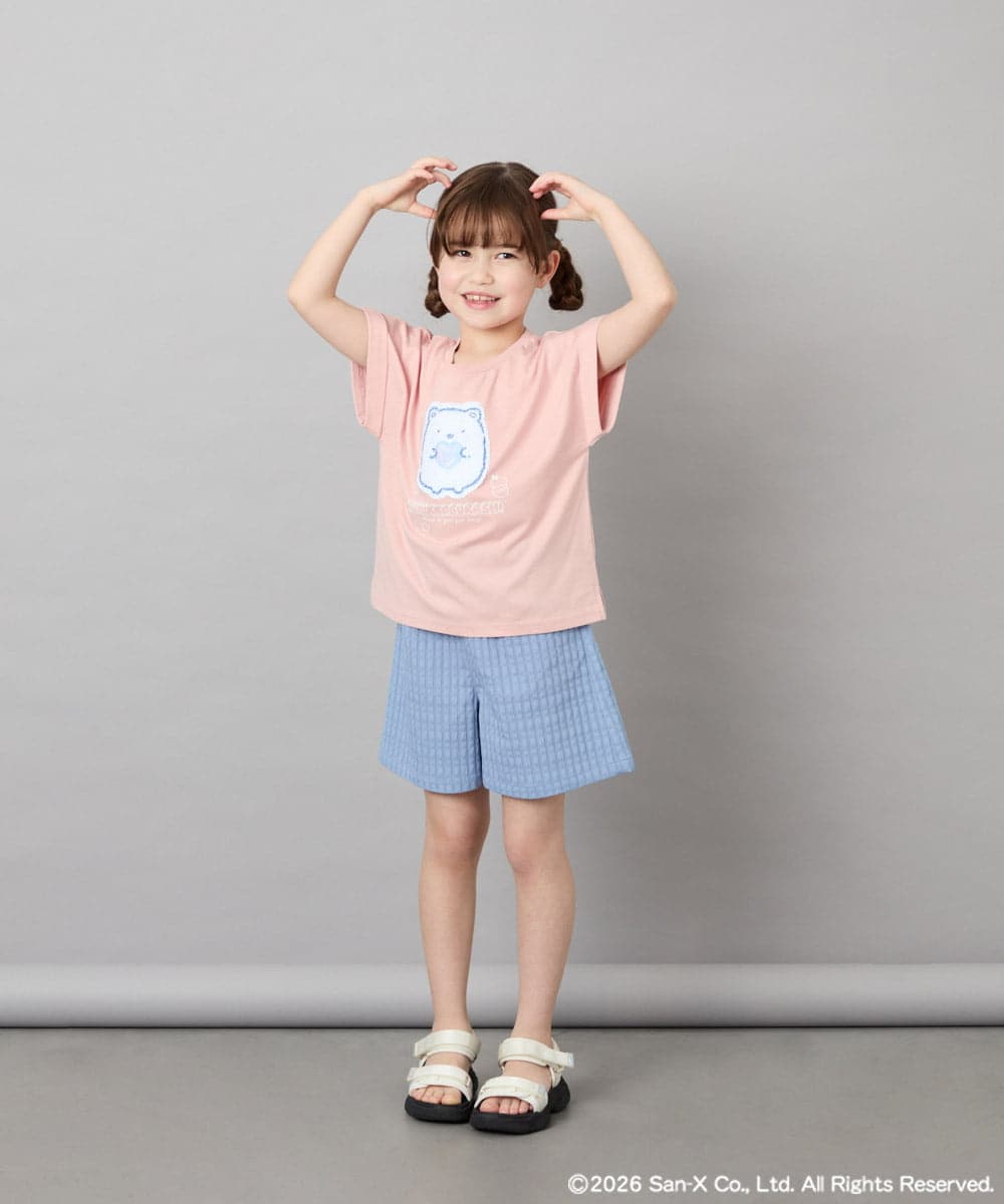 KJKHD80035 a.v.v KIDS(アー・ヴェ・ヴェ) [110-140]すみっコぐらしスパンコールT ピンク