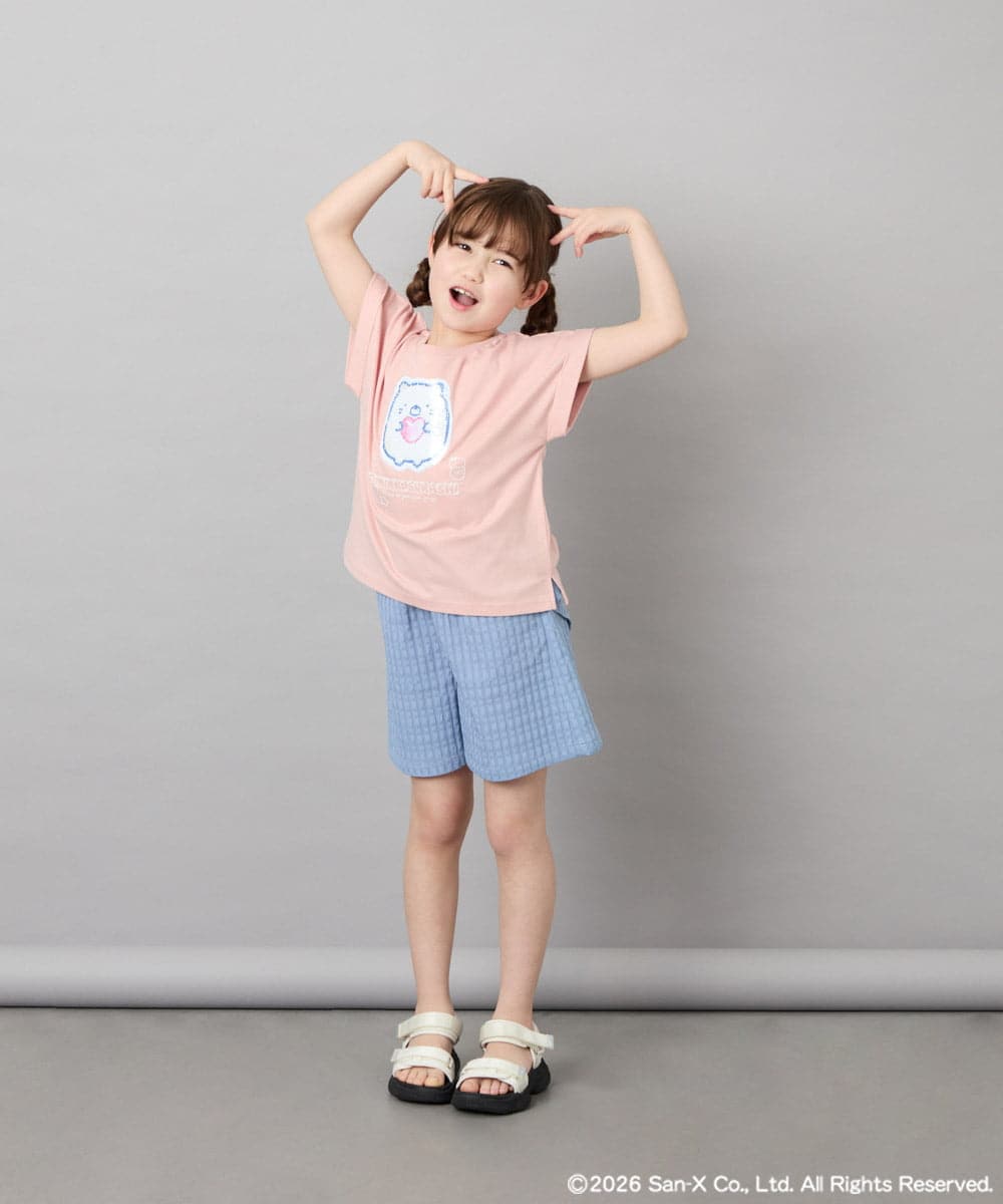 KJKHD80035 a.v.v KIDS(アー・ヴェ・ヴェ) [110-140]すみっコぐらしスパンコールT ピンク