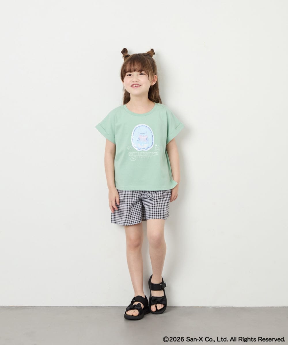 KJKHD80035 a.v.v KIDS(アー・ヴェ・ヴェ) [110-140]すみっコぐらしスパンコールT グリーン