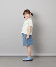 KJKHD83035 a.v.v KIDS(アー・ヴェ・ヴェ) [130-160]【ママとお揃いコーデが叶う】フリルボーダーポロシャツ アイボリー