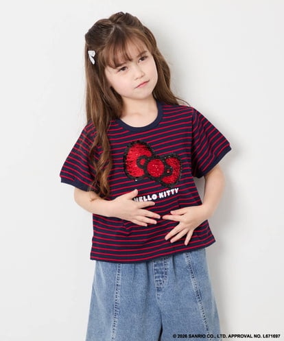 KJKHD85039 a.v.v KIDS [120-160]【サンリオ/ママとお揃いコーデが叶う】ハローキティTシャツ