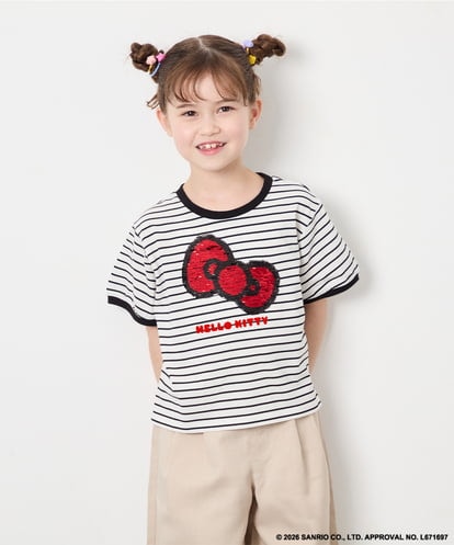 KJKHD85039 a.v.v KIDS [120-160]【サンリオ/ママとお揃いコーデが叶う】ハローキティTシャツ