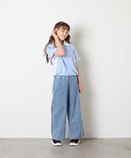 KJKHD90035 a.v.v KIDS(アー・ヴェ・ヴェ) [140-150]【男女兼用】襟付きバイカラーハーフジップ ライトブルー