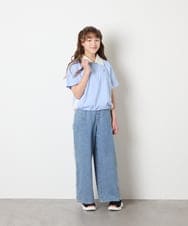 KJKHD90035 a.v.v KIDS(アー・ヴェ・ヴェ) [140-150]【男女兼用】襟付きバイカラーハーフジップ ライトブルー