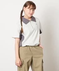 KJKHD90035 a.v.v KIDS(アー・ヴェ・ヴェ) [140-150]【男女兼用】襟付きバイカラーハーフジップ ライトグレー