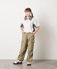 KJKHD90035 a.v.v KIDS(アー・ヴェ・ヴェ) [140-150]【男女兼用】襟付きバイカラーハーフジップ ライトグレー