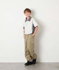 KJKHD90035 a.v.v KIDS(アー・ヴェ・ヴェ) [140-150]【男女兼用】襟付きバイカラーハーフジップ ライトグレー