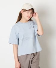 KJKHD91029 a.v.v KIDS(アー・ヴェ・ヴェ) [140-150]【男女兼用】袖ロールアップオーバーT ライトブルー