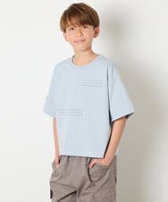 KJKHD91029 a.v.v KIDS(アー・ヴェ・ヴェ) [140-150]【男女兼用】袖ロールアップオーバーT ライトブルー